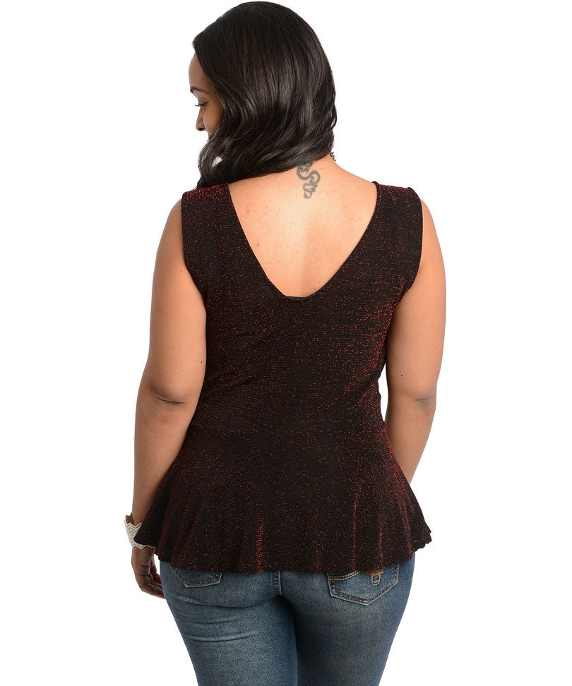 Janette Plus Women's Shimmering Top Sz 1XL, 2XL, 3XL - iFIVE FASHIONHOUSE