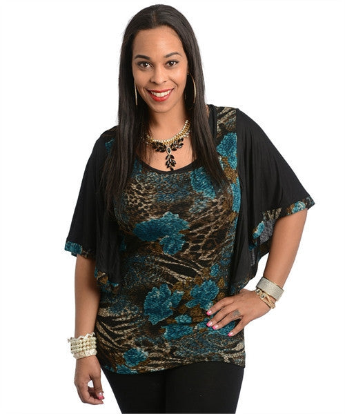 Tucat Women's Fauna-&-Flora Print Plus Top Sz 1XL, 2XL