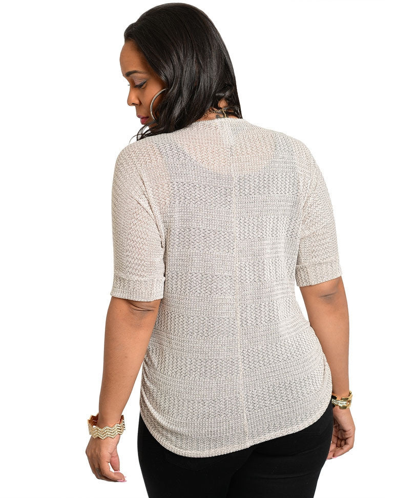 Libian Women's Zipper Detail Knit Plus Top Sz 1XL, 2XL, 3XL - iFIVE FASHIONHOUSE