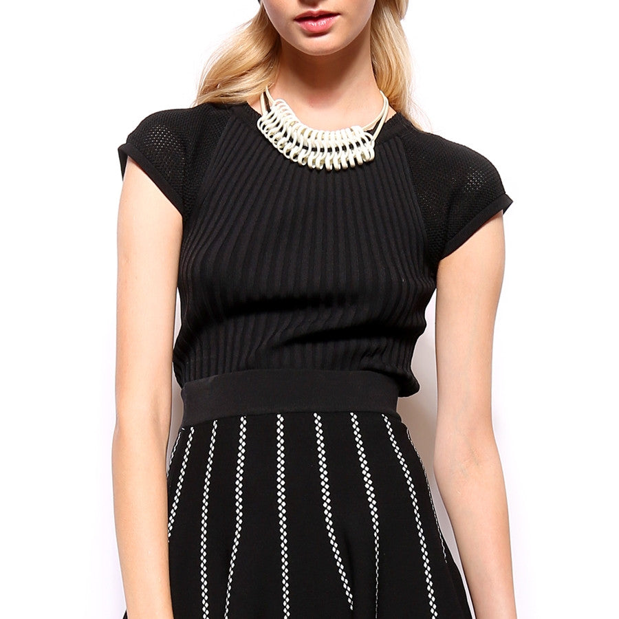 Gracia Women's Ribbed Knit Top Sz S, M, L - iFIVE FASHIONHOUSE