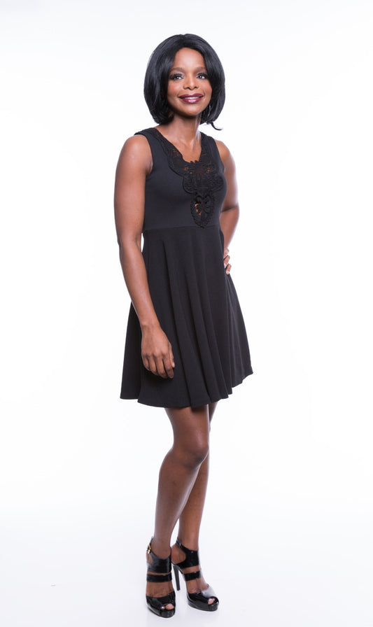 Apple Latte Women's Flirty Fit & Flare Black Dress Sz S, M, L - iFIVE FASHIONHOUSE