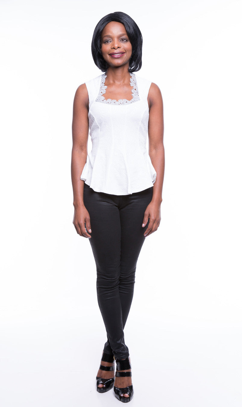 Flamingo Women's Sparkly Fitted Ivory Top Sz S, M, L - iFIVE FASHIONHOUSE