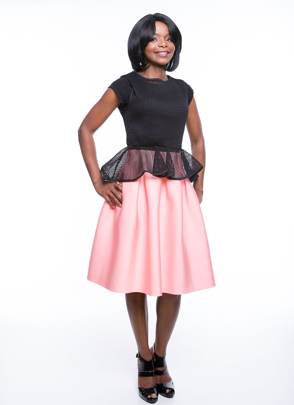 Gracia Women's Pleated Flare Scuba Knit Skirt Sz M, L
