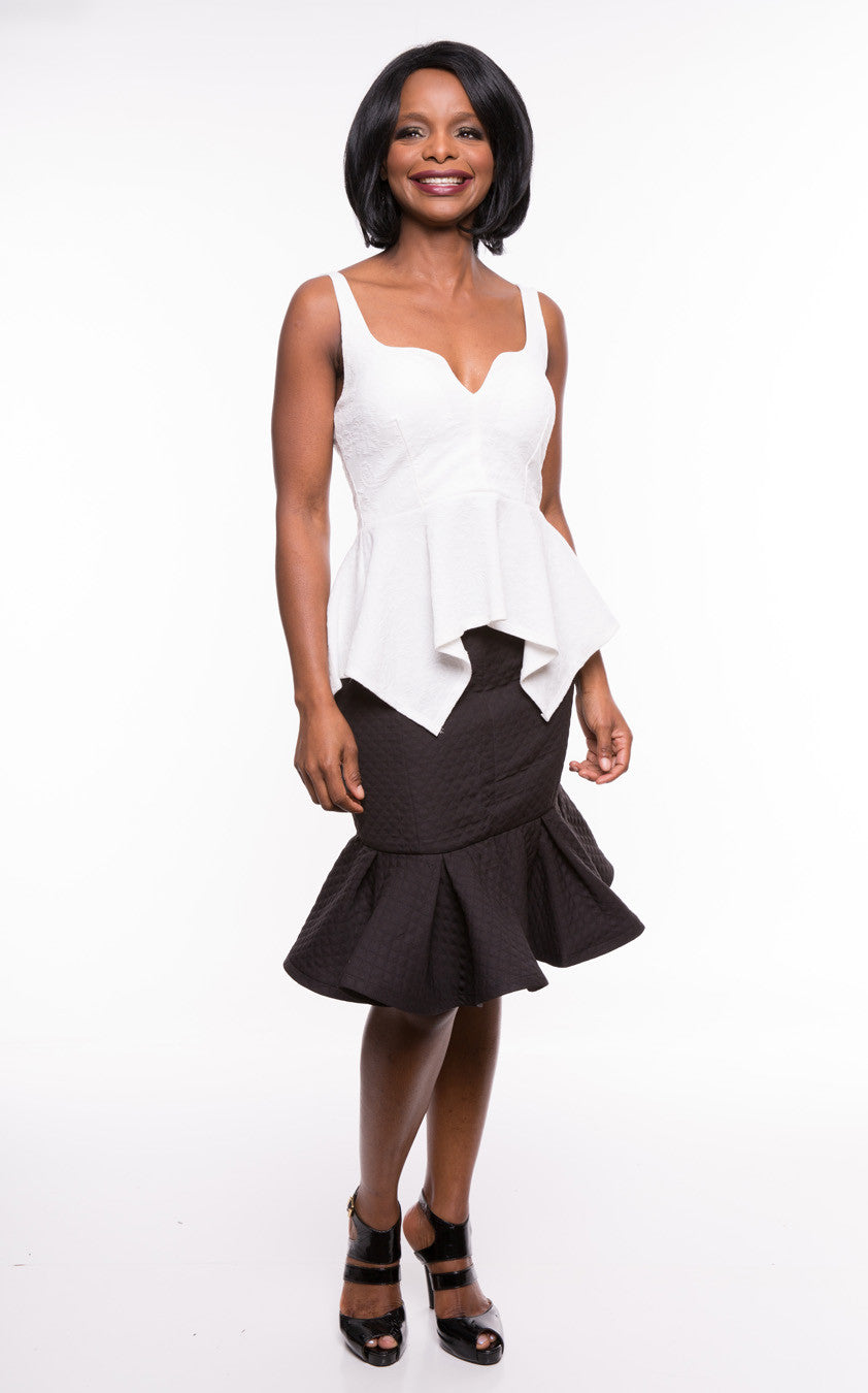 Flamingo Women's Hi-Lo Peplum Ivory Top Sz S, M, L - iFIVE FASHIONHOUSE