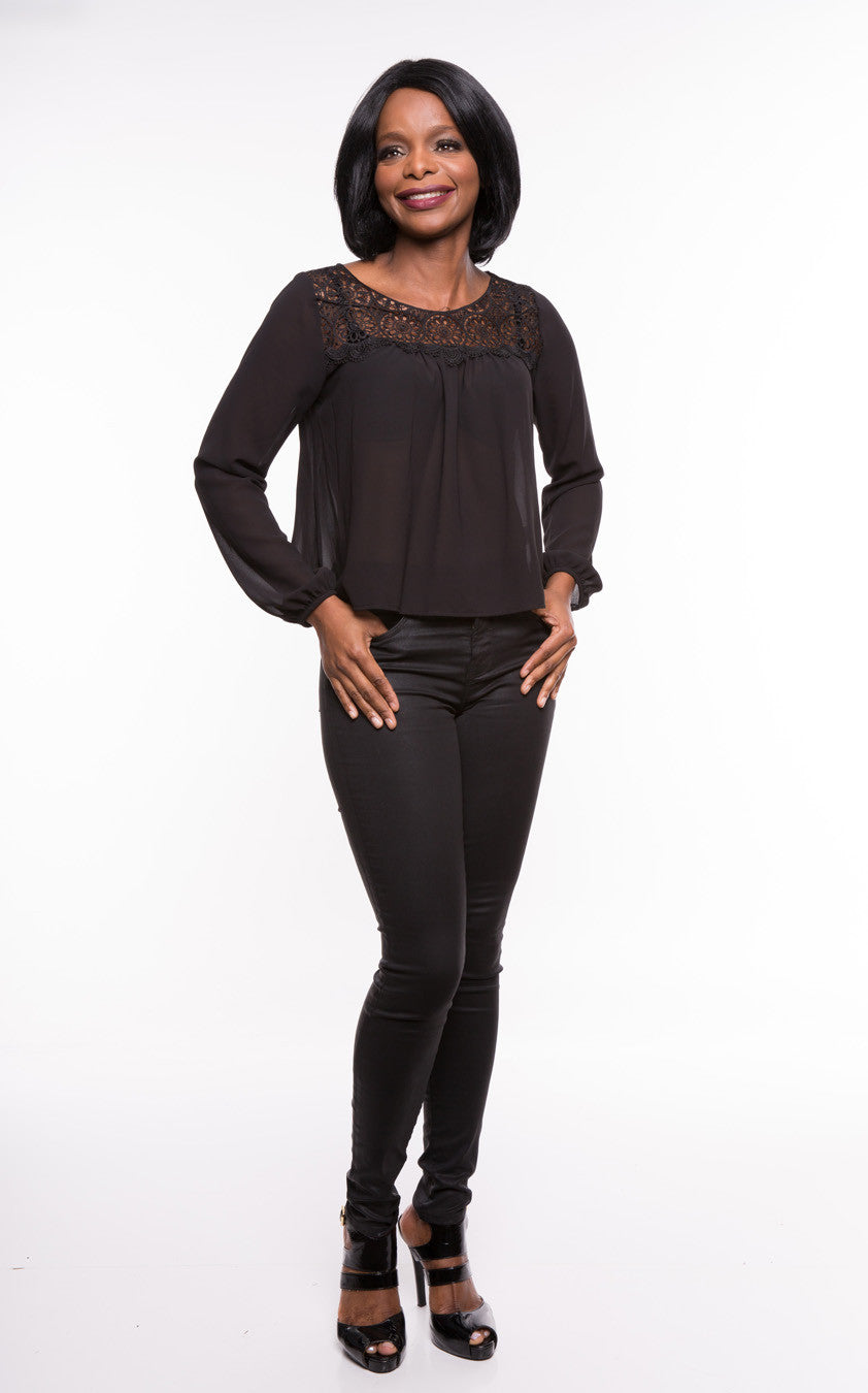 Jella Couture Women's Sheer Chiffon Top Sz S, M, L - iFIVE FASHIONHOUSE