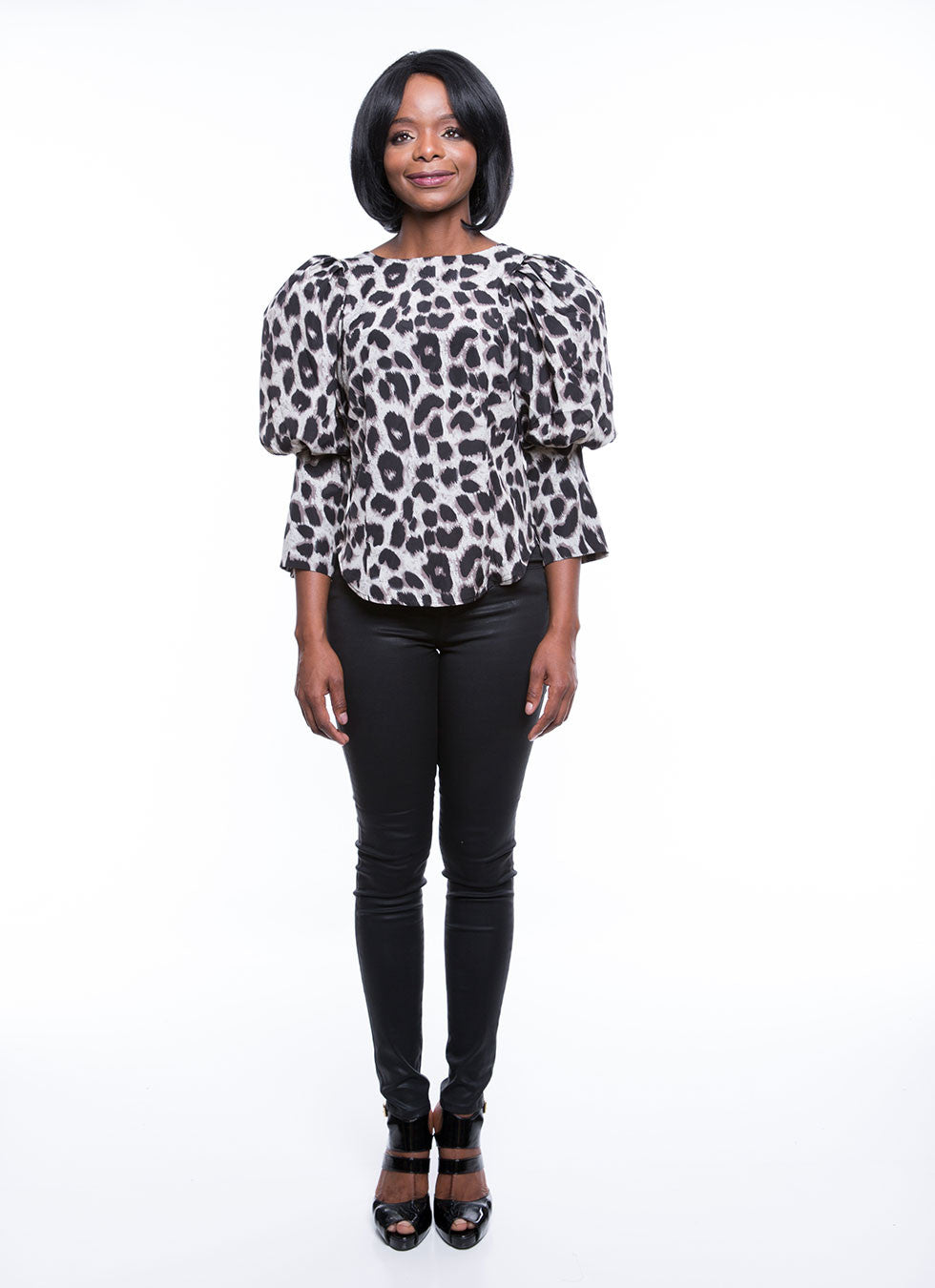 Gracia Women's Silky Leopard Patterned Top, USA Size S, M, L - iFIVE FASHIONHOUSE