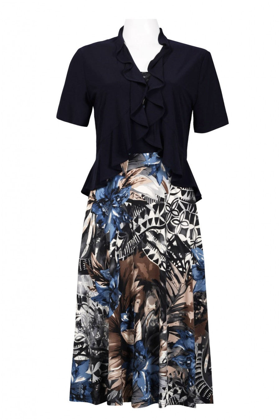 R&M Richards Women's Abstract Print Jersey Dress Suit Sz 8, 14, 16