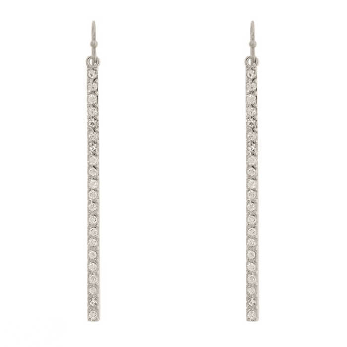 Women's Dropped Rod Earrings Silver