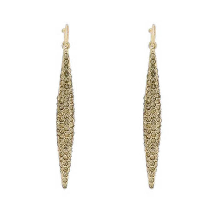 Women's Dropped Spike Earrings Pave Gold - iFIVE FASHIONHOUSE