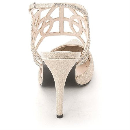 Caparros Women's Paloma Nude Satin High Heel Shoes Sz 9.5