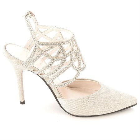 Caparros Women's Paloma Nude Satin High Heel Shoes Sz 9.5