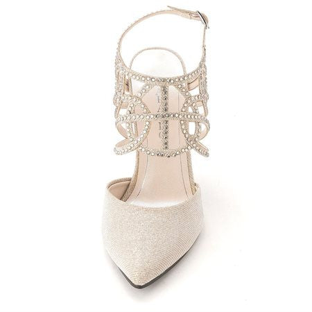 Caparros Women's Paloma Nude Satin High Heel Shoes Sz 9.5