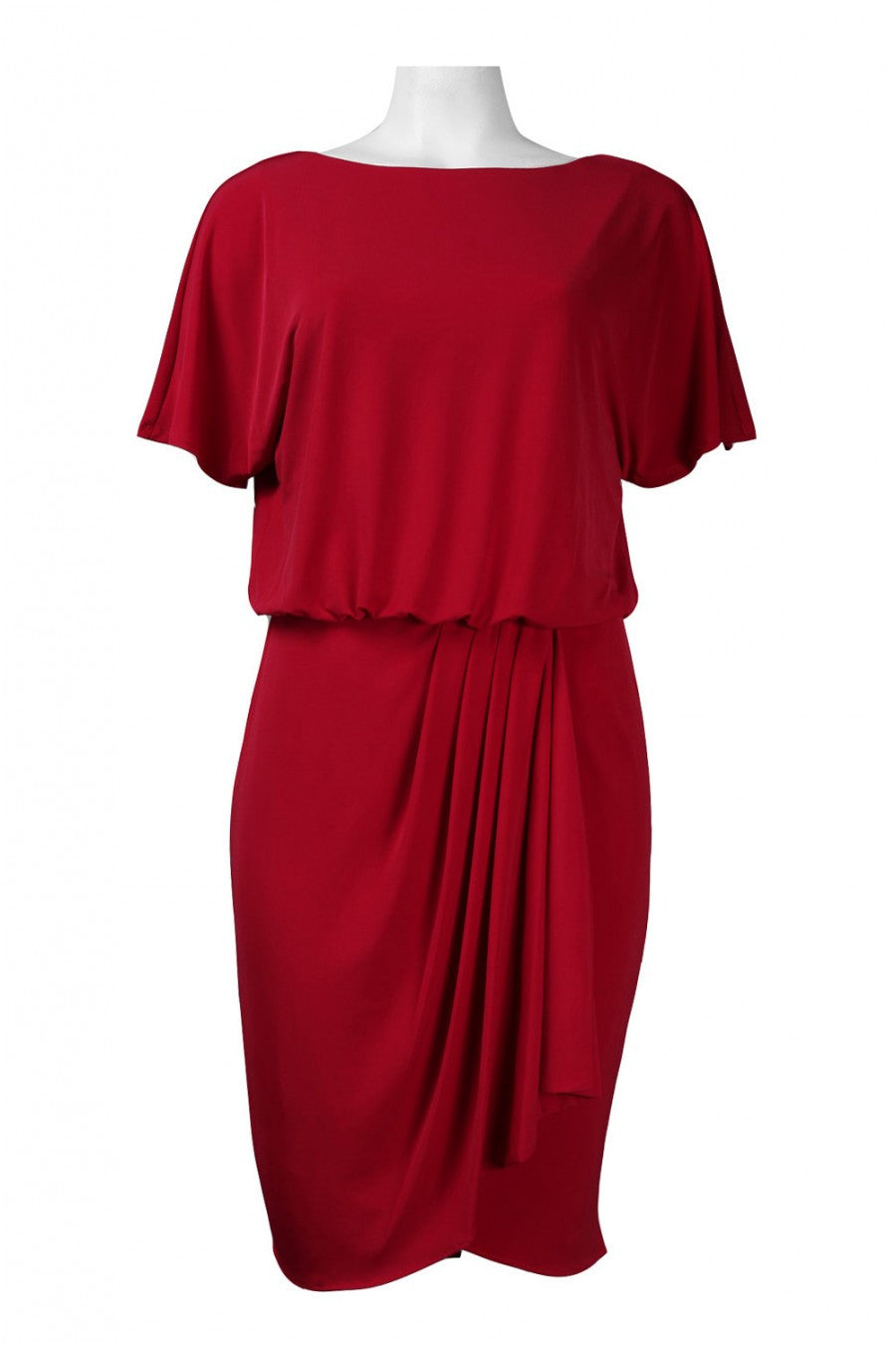 Donna Ricco Women's Draped Faux-Wrap Jersey Dress Sz 2 - iFIVE FASHIONHOUSE