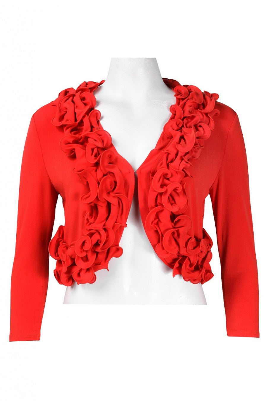 Glamour Women's Ruffle Jersey Bolero Jacket Sz S, M, L, XL - iFIVE FASHIONHOUSE