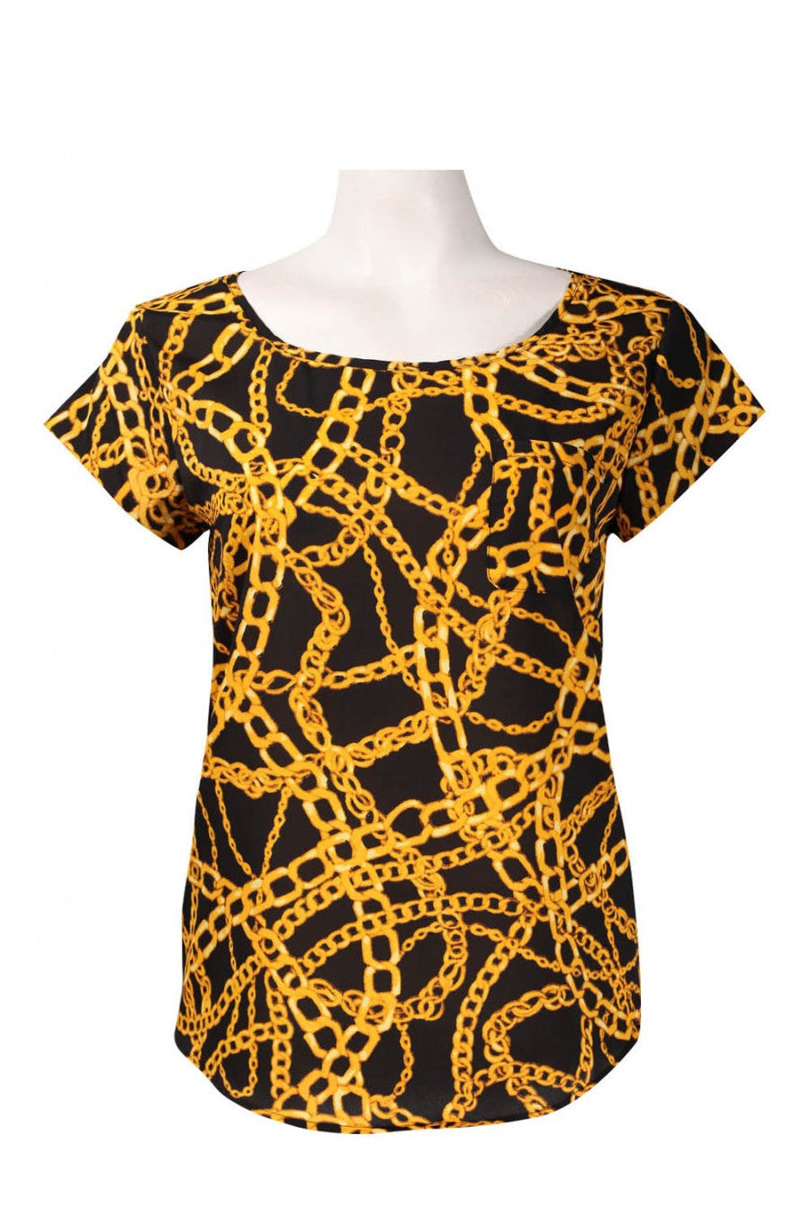 Isaac Mizrahi Women's Chain Print Chiffon Top Sz 2