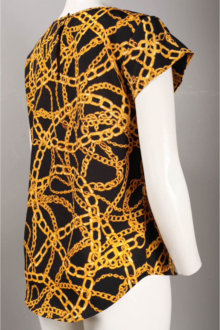 Isaac Mizrahi Women's Chain Print Chiffon Top Sz 2