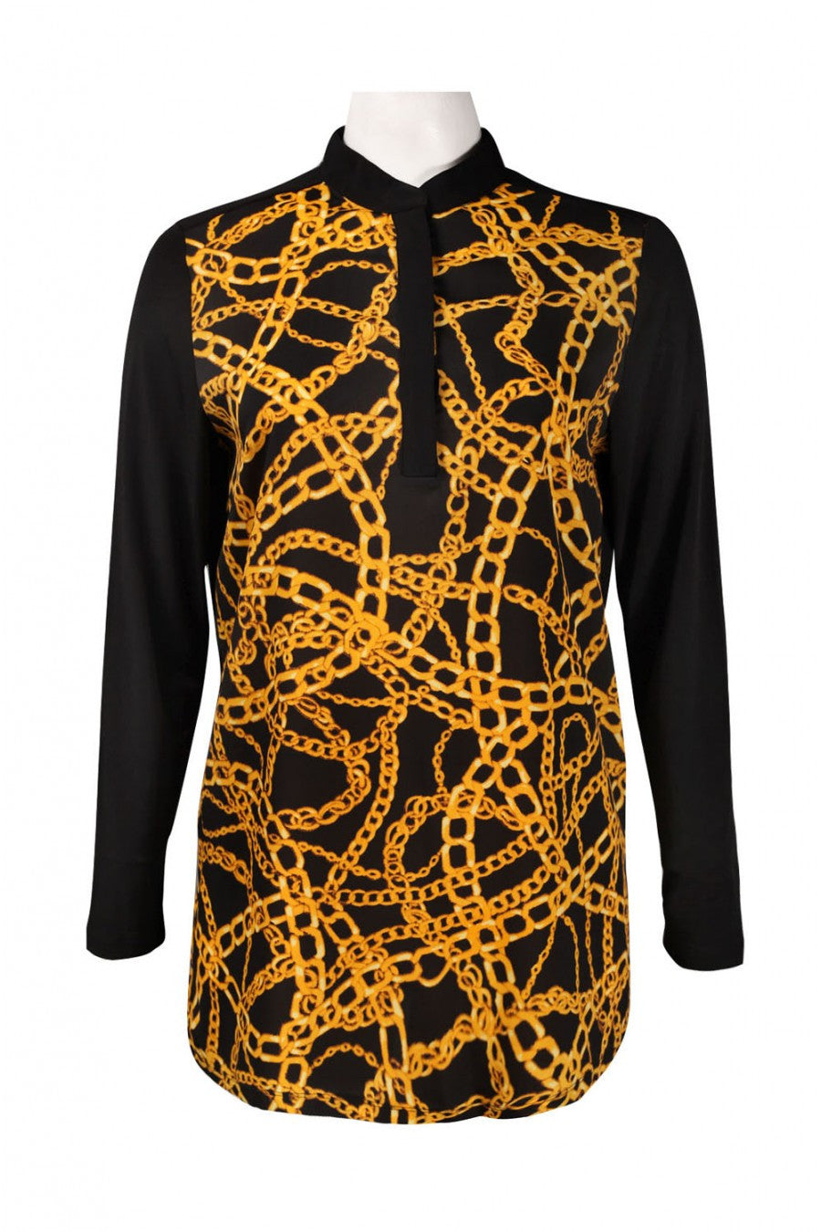 Isaac Mizrahi Women's Chain Print Jersey Top Sz 2, 8 - iFIVE FASHIONHOUSE