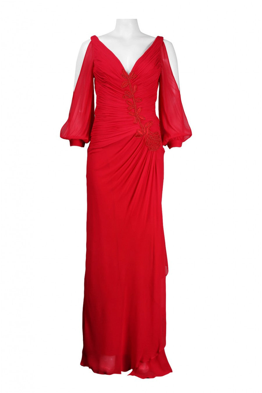 Nina Austin Women's Slit Sleeve Ruched Viscose Dress Sz XS