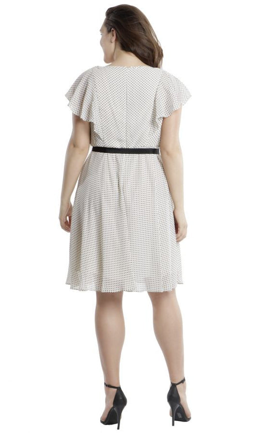 Adrianna Papell Women's Polka Dot Sleeveless Chiffon Dress Plus Sz 14W - iFIVE FASHIONHOUSE