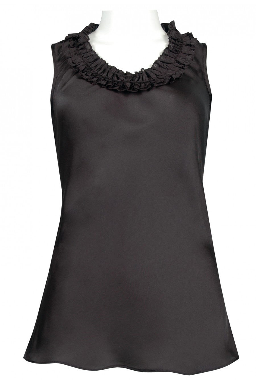 Spense Women's Ruffle Neckline Satin Top Sz M - iFIVE FASHIONHOUSE