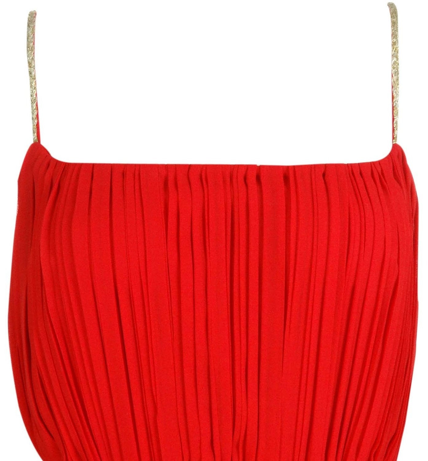 Suzi Chin Women's Pleated Chiffon Dress, USA Size 4, 16