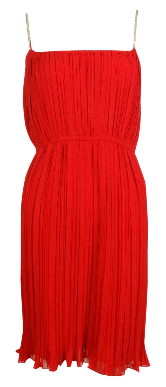 Suzi Chin Women's Pleated Chiffon Dress, USA Size 4, 16