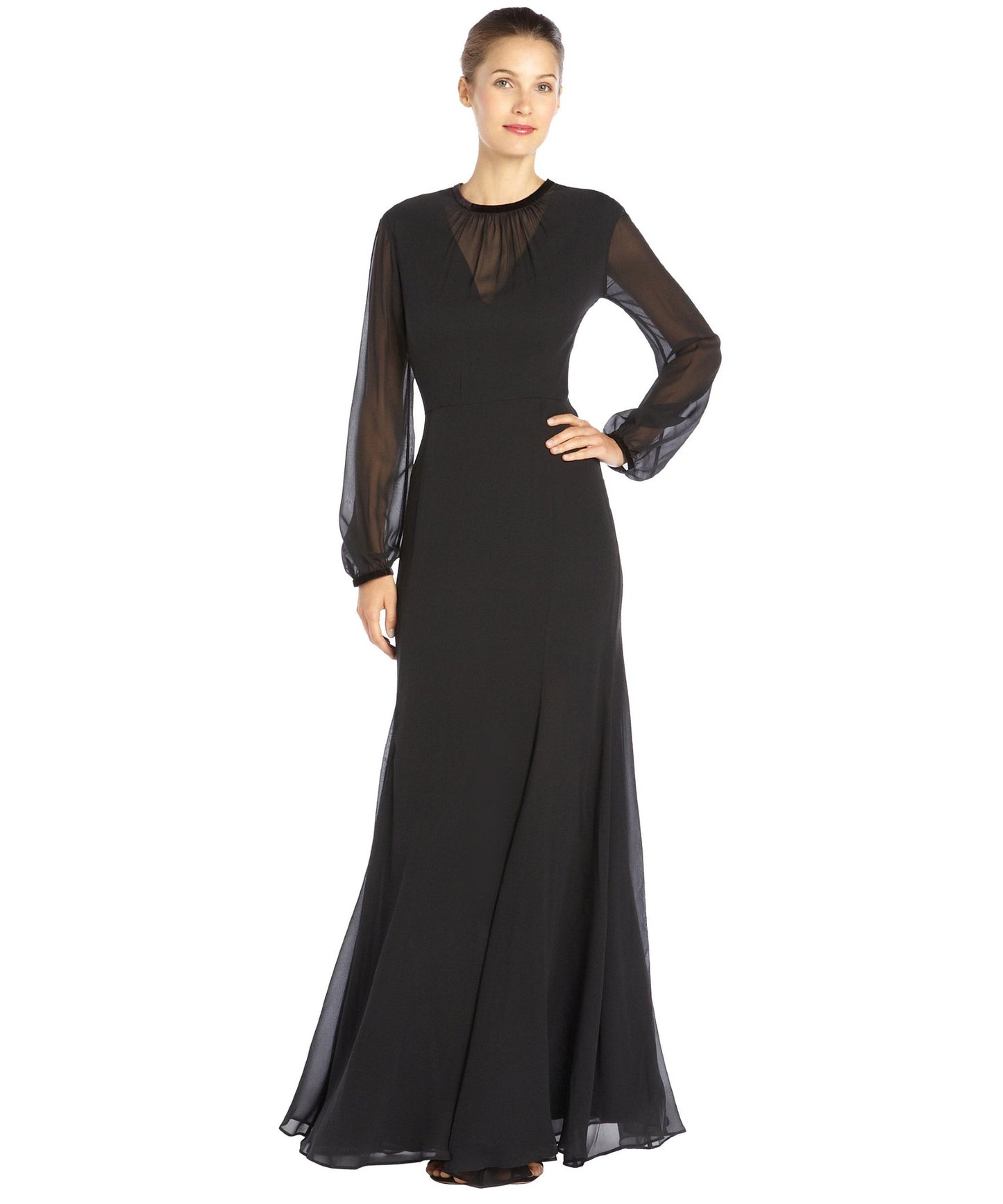 Theyskens Theory Women's Silk Knit Long Dress Sz 2, 4