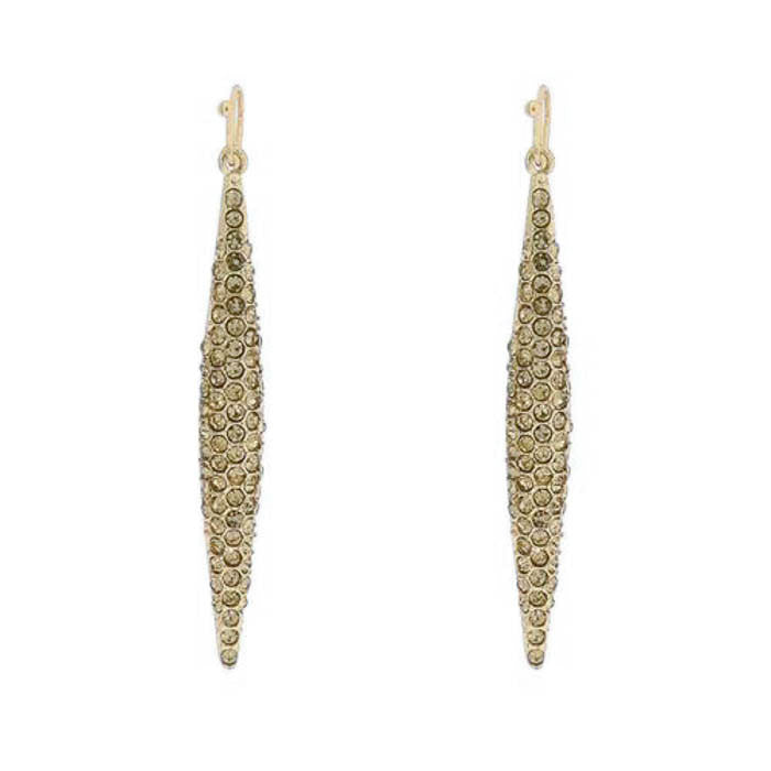 Women's Dropped Spike Earrings Pave Gold - iFIVE FASHIONHOUSE