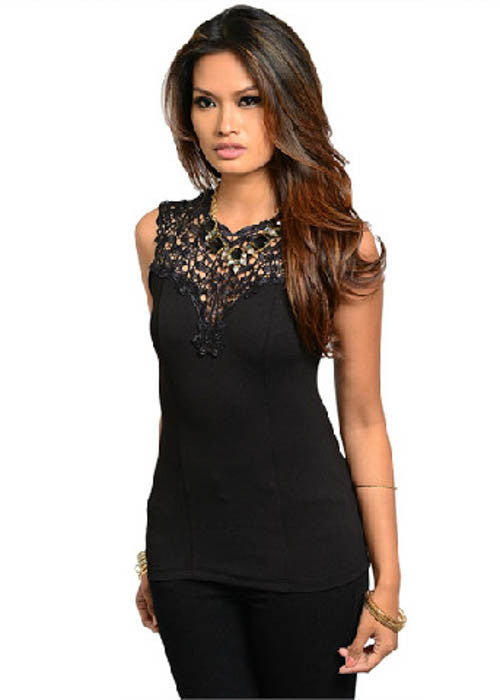 CY Women's Sweetheart Jet Black Top Sz S, M, L - iFIVE FASHIONHOUSE