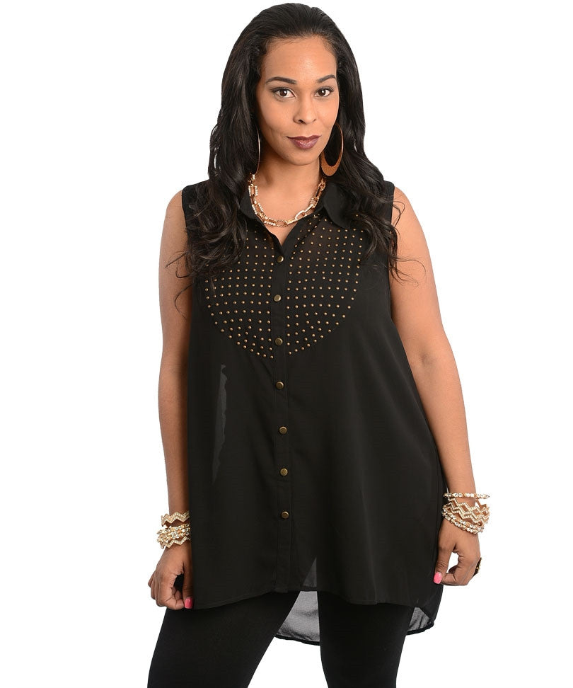 Lovposh Women's Cutout-Back Hi-Lo Plus Top Sz XL, 1XL, 2XL, 3XL