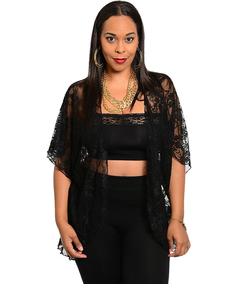 Rush Women's Kimono Plus Top Sz 1XL, 2XL