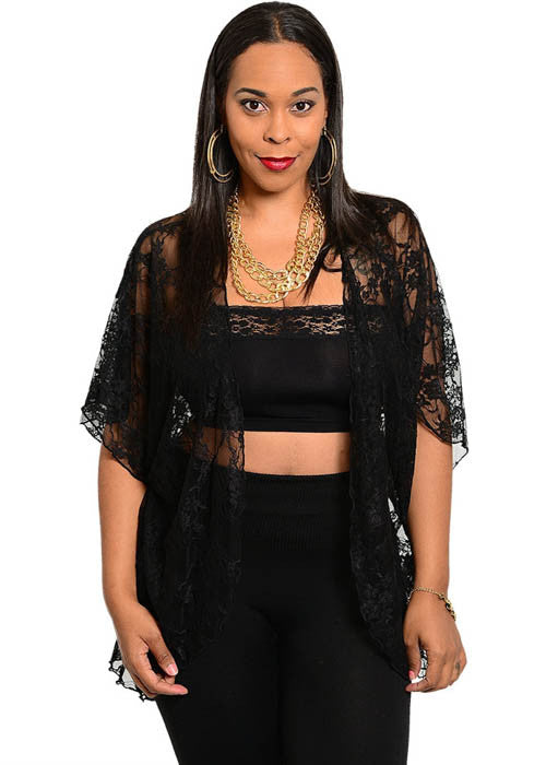 Rush Women's Kimono Plus Top Sz 1XL, 2XL
