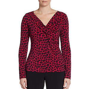 CATHERINE Catherine Malandrino Women's Leopard Print Twist Top Sz S - iFIVE FASHIONHOUSE