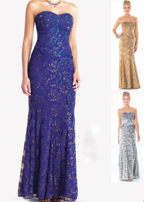Moshita Women's Lace Strapless Satin Sweetheart Dress Sz 4, 8, 10 - iFIVE FASHIONHOUSE