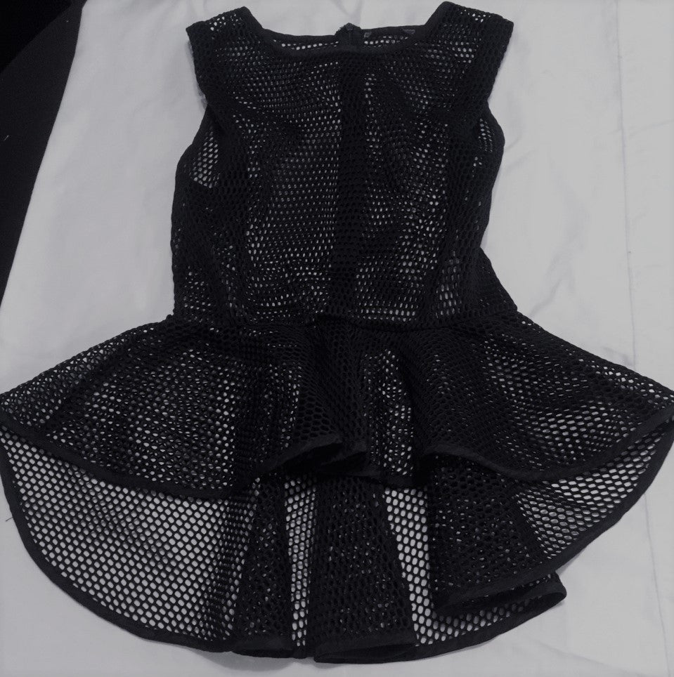 Gracia Women's Sheer Mesh Black Top Sz S, M, L
