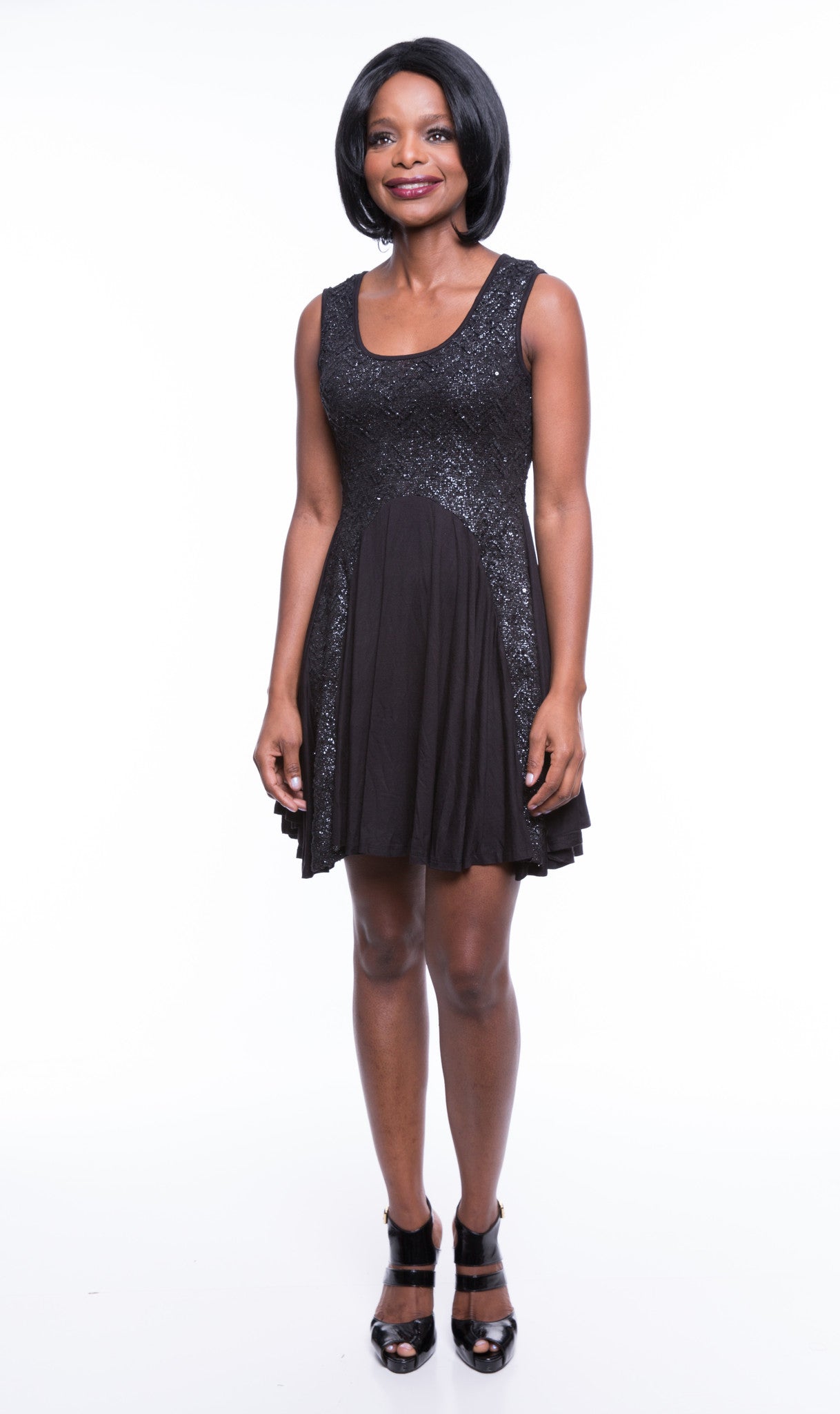 Sarah La Women's Shimmering Accent Dress Sz S, M, L - iFIVE FASHIONHOUSE