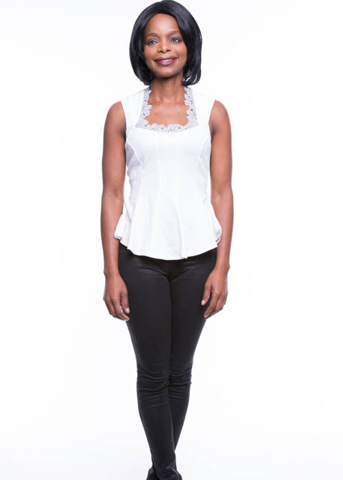 Flamingo Women's Sparkly Fitted Ivory Top Sz S, M, L - iFIVE FASHIONHOUSE