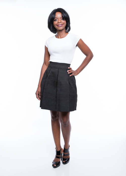 Gracia Women's Thick Textured Banded Black Skirt Sz S, M, L - iFIVE FASHIONHOUSE