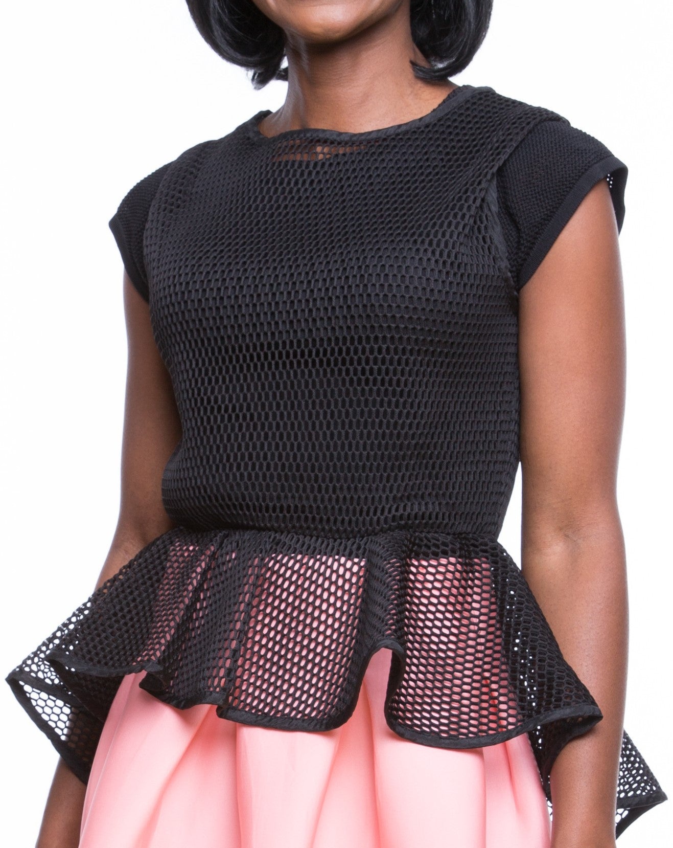 Gracia Women's Sheer Mesh Black Top Sz S, M, L