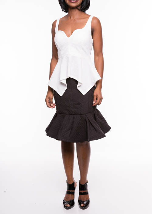 Flamingo Women's Hi-Lo Peplum Ivory Top Sz S, M, L - iFIVE FASHIONHOUSE