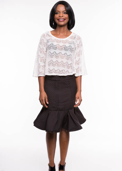Manito Women's See-Through Lace Ivory Top Sz S, M, L - iFIVE FASHIONHOUSE
