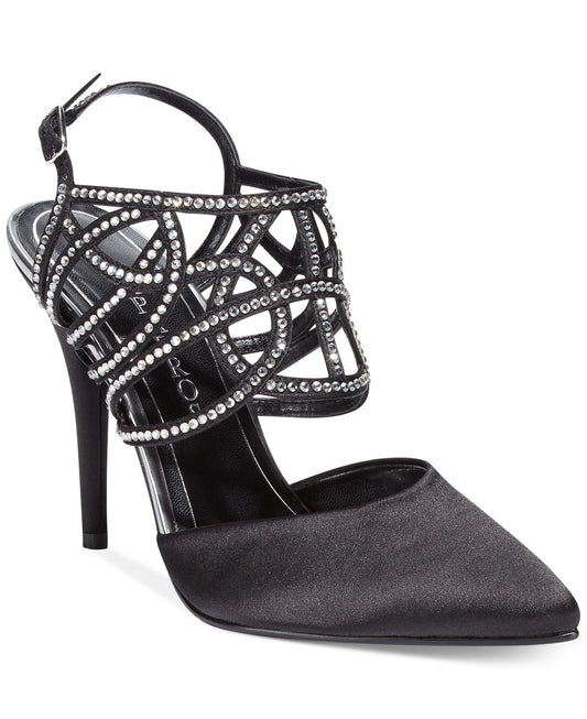 Caparros Women's Paloma Black Satin Pumps Sz 6, 6.5, 8.5, 9.5 - iFIVE FASHIONHOUSE