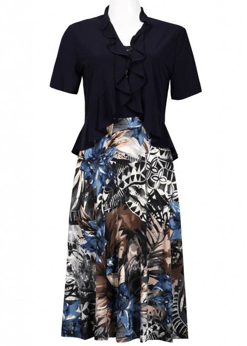 R&M Richards Women's Abstract Print Jersey Dress Suit Sz 8, 14, 16
