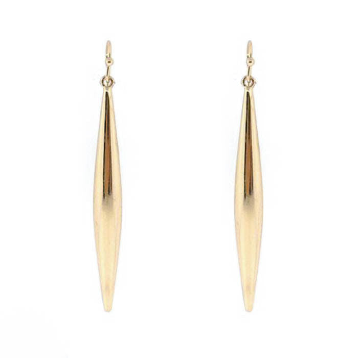 Women's Dropped Spike Earrings Polished Gold