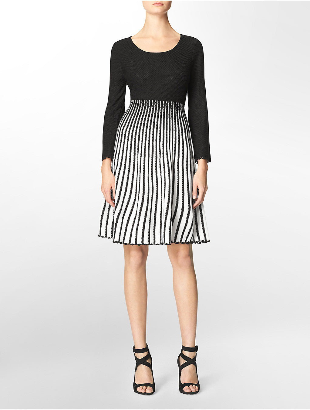 Calvin Klein Women's Striped Knit Dress Sz L - iFIVE FASHIONHOUSE