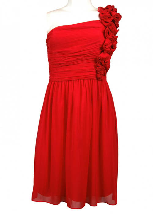 Ellen Tracy Women's One-Shoulder Chiffon Dress Sz 8, 10 - iFIVE FASHIONHOUSE