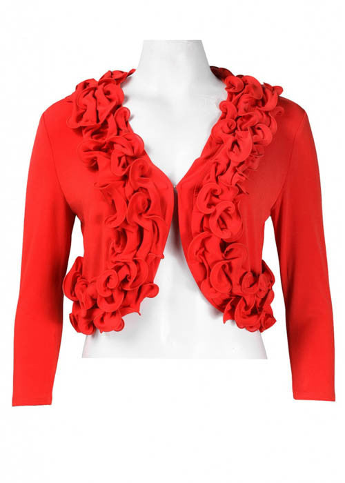 Glamour Women's Ruffle Jersey Bolero Jacket Sz S, M, L, XL - iFIVE FASHIONHOUSE