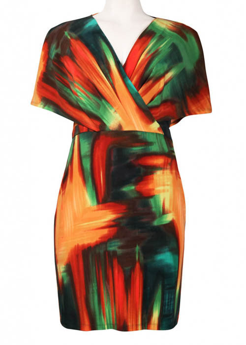Jessica Simpson Women's Brush Stroke Print Jersey Dress, USA Size 2, 4 - iFIVE FASHIONHOUSE