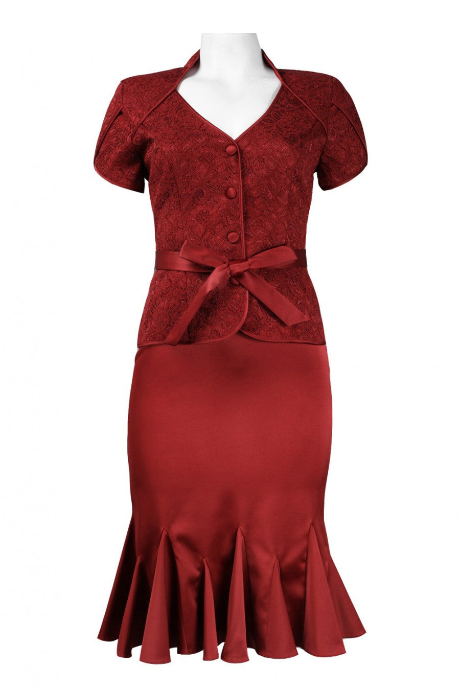 JS Collections Women's Ruffled Satin Dress Sz 6