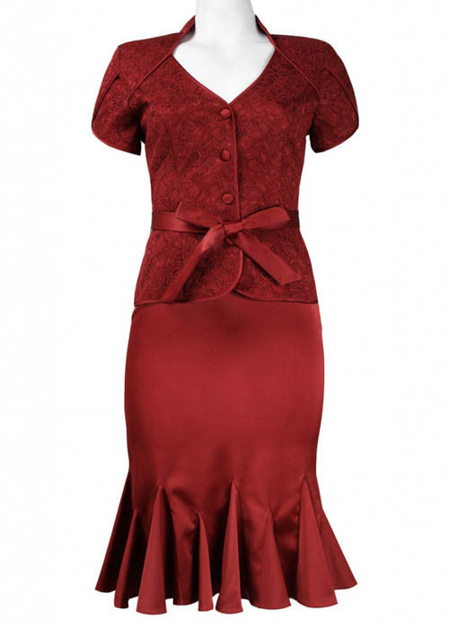 JS Collections Women's Ruffled Satin Dress Sz 6 - iFIVE FASHIONHOUSE